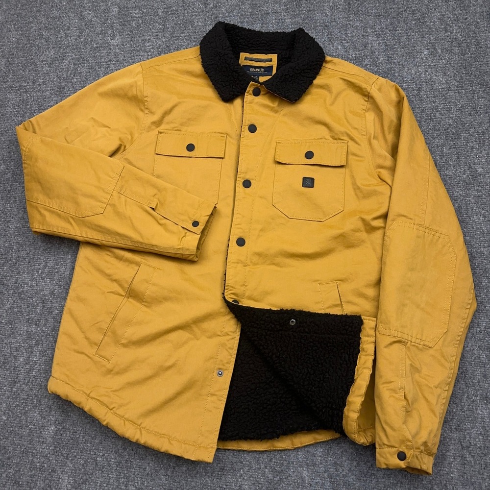 Roark Hebrides Jacket Men's Small Golden Sherpa Lined Snap Front Chore Barn Work